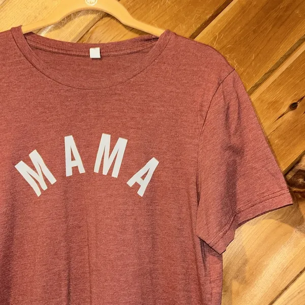Mama graphic marled maroon tshirt small shop made Red Size L - Image 3