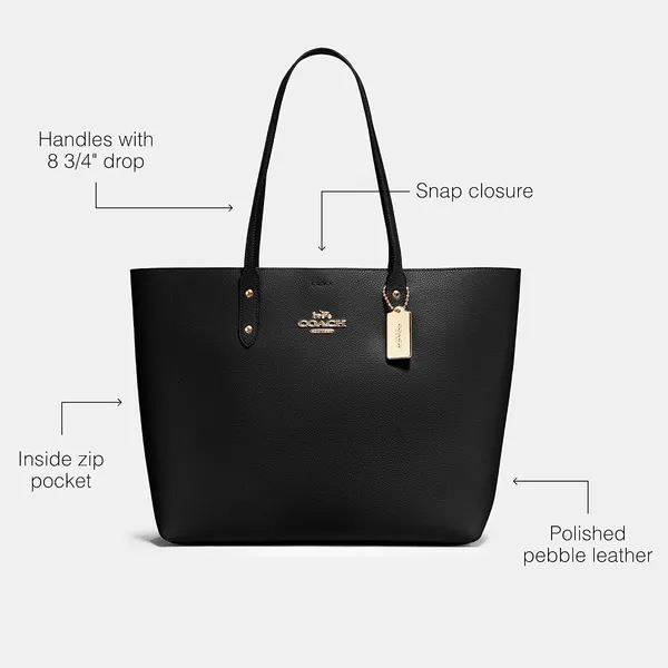 Coach Town Tote in Black with Gold Tone, Auth Code #C2091-72673 EXCELLENT! $280 - Image 13