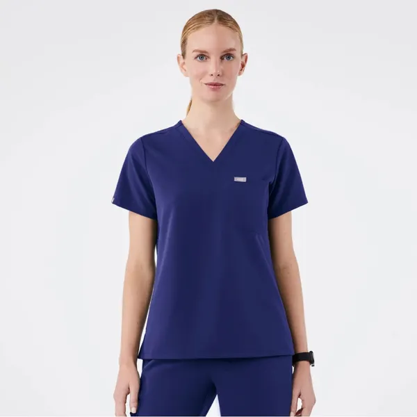 Figs Catarina one pocket scrub top women’s nurse scrubs navy blue Size XL - Image 2