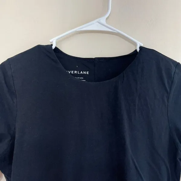 Everlane Black Short Sleeve Classic Crewneck Bodysuit Large Women - Image 3