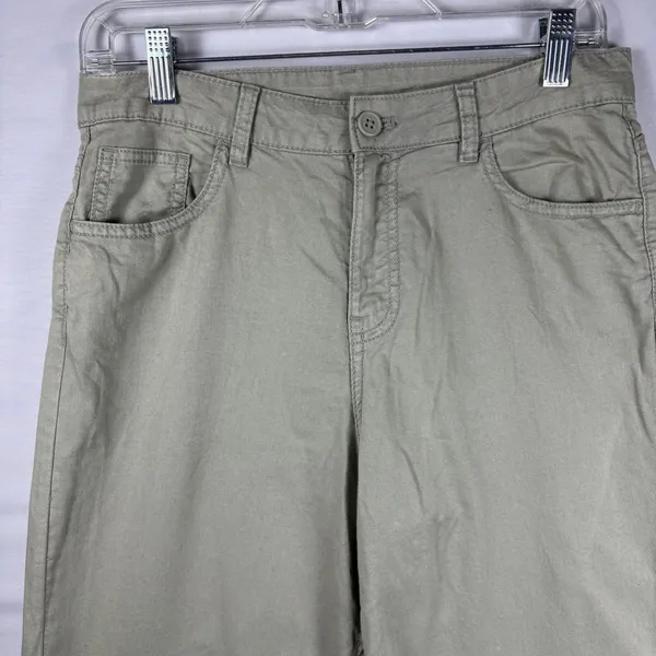 H&M Divided Womens Khaki Pants 5 pocket‎ style casual travel wide leg 4 NWT - Image 3