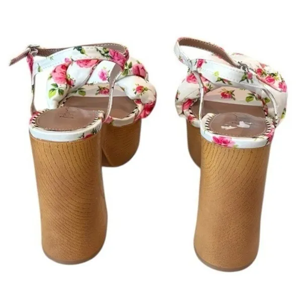 BETSEY JOHNSON Mandee Floral Platform Chunky Platform Block Heel Sandal Size 7.5 - Image 5