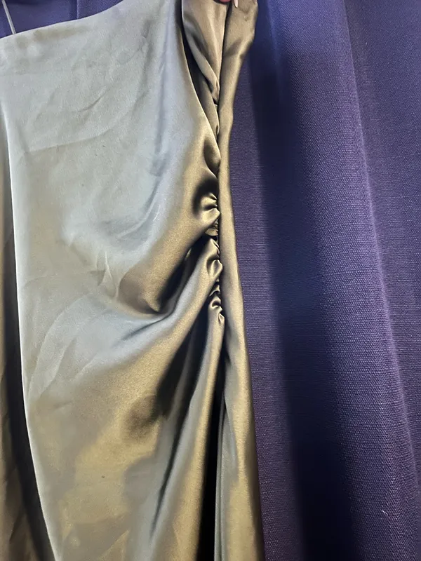 ZARA Dress Midi Satin Green Slip - Image 2