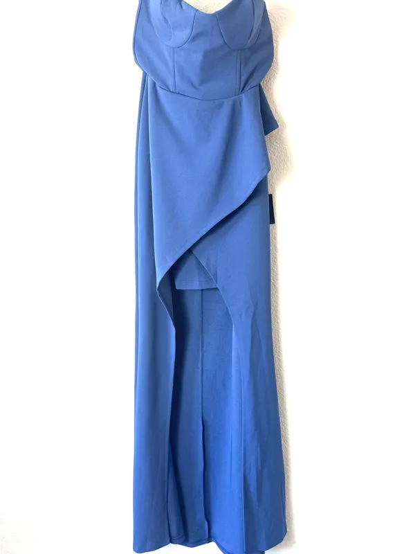 New Lulus Stunning Splendor Blue Bustier Tulip Maxi Dress Size Medium - Image 3