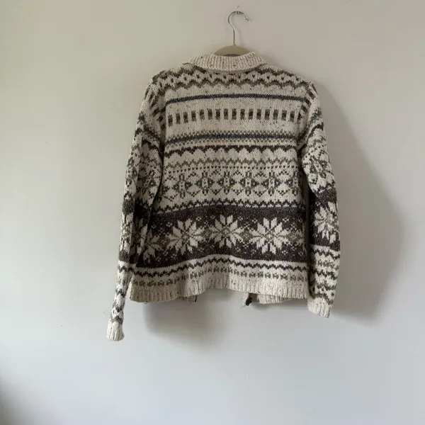 Croft & Barrow Nordic Fair Isle Zip Cardigan Scandinavian Après Ski Cozy Cabin Sweater M - Image 2