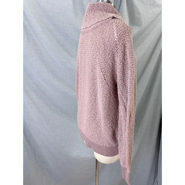 Free People By Your Side Mauve Chunky Cowl Neck Oversized Sweater Small - Image 6