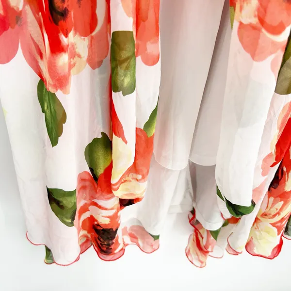 NWT Akira Womens Resort Vacation Tropical Floral Elastic Waist Maxi Skirt Size L - Image 4