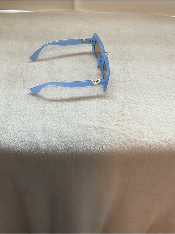 Blue Rectangular Women’s Sunglasses - Image 2