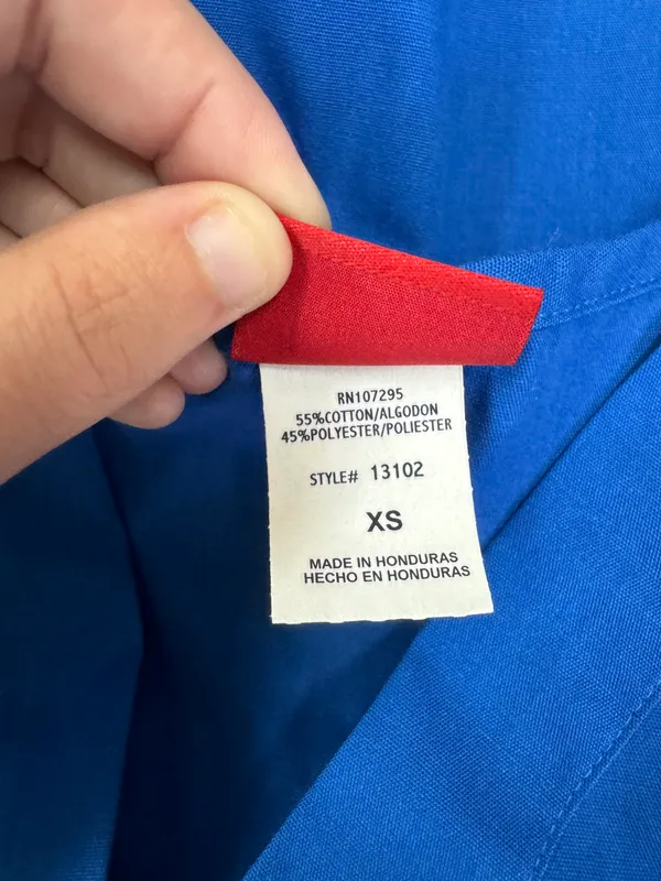 Dickies NWT Mini V-Neck Scrub Top In Royal Blue Size X-Small - Image 4