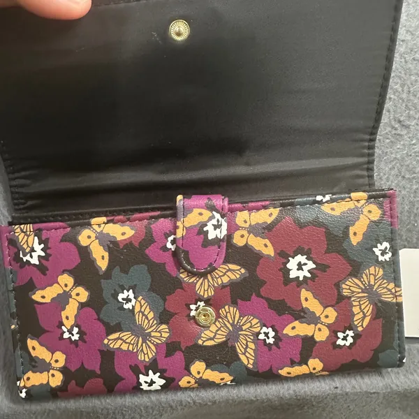 Time and Tru Checkbook Wallet Butterfly Floral Clutch Organizer Wallet NWT - Image 4