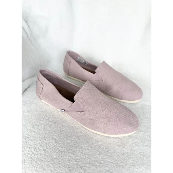 TOMS Woman’s Pink Canvas Slip On Flats Shoes Size 9.5 - Image 8