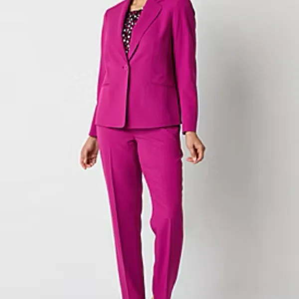 Evan Picone Black Label Vibrant Pink Straight Leg Pants - Image 3