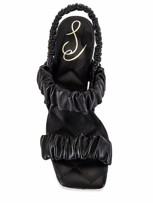 Revolve Sam Edelman Marlena Square Toe Quilted Sandal in Black Size 8.5 - Image 10