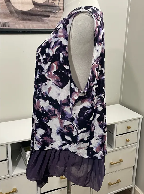 Simply Vera Vera Wang Asymmetrical Abstract Blouse (XL) - Image 2