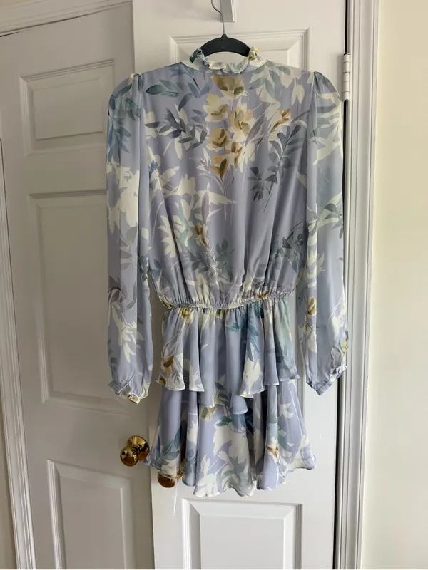Yumi Kim Love Always Blue Floral Ruffle Mini Dress XS Revolve - Image 10