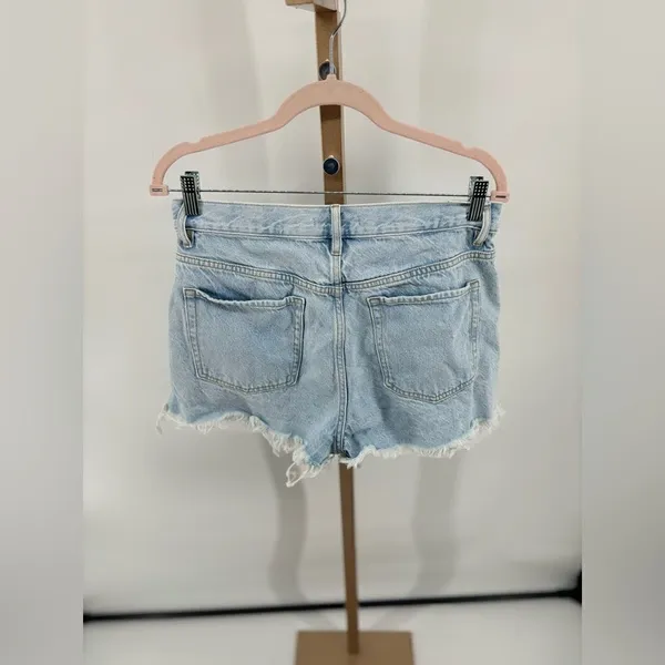 PacSun distressed button fly vintage high rise denim shorts size 30 100% cotton - Image 8
