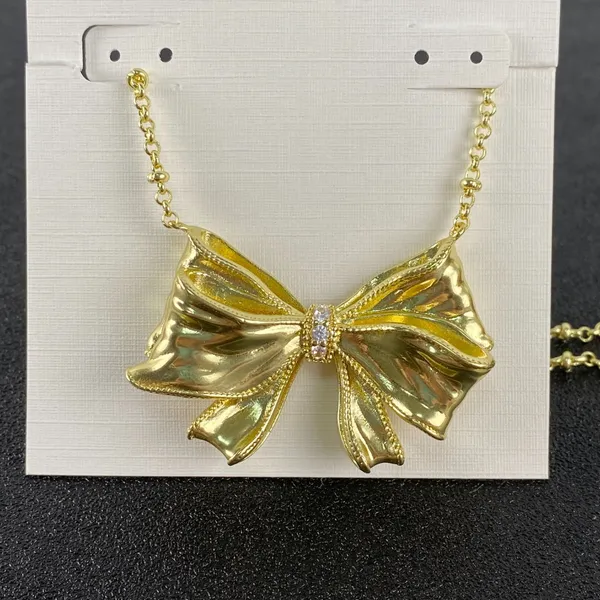 🎀 Kendra Scott x LoveShackFancy Large Gold Bow Statement Necklace - Image 3