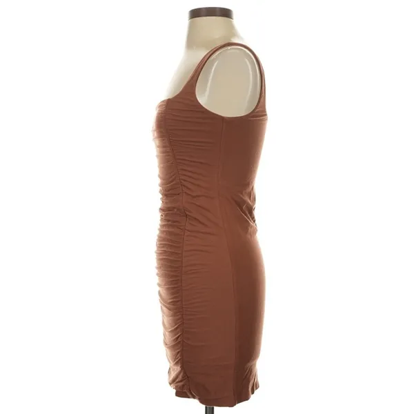 Wilfred Lydia Brown Ruched Mini Dress Bodycon‎ Small Petite Coquette Minimalist - Image 6