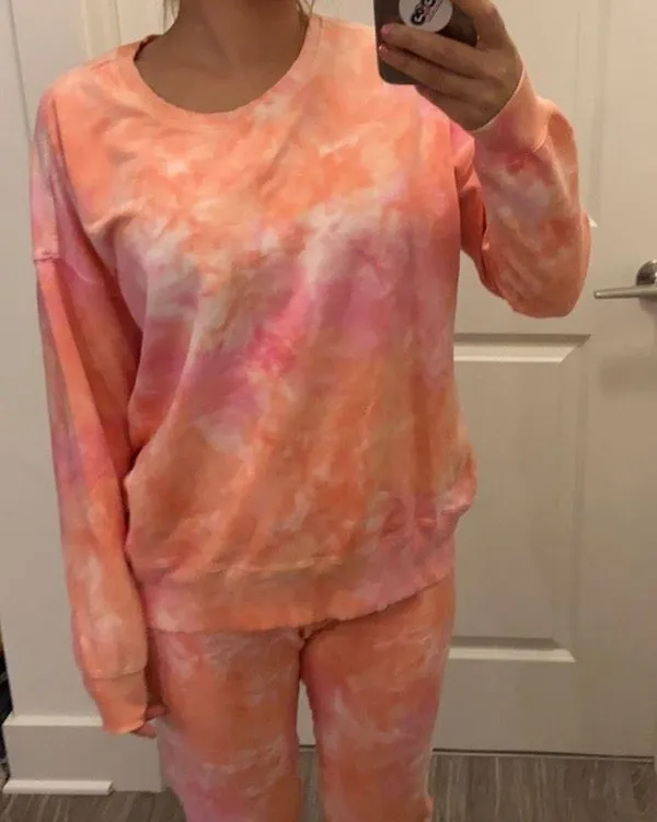 Pink Tie Dye Lounge Top & jogger set. S - Image 8