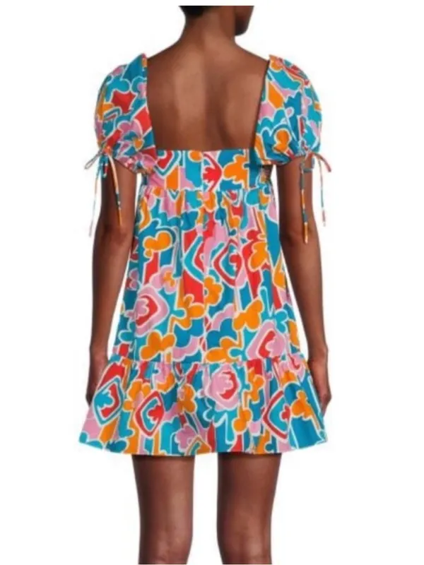 Amanda Uprichard Sicily Geometric Puff Sleeve Mini Dress, NEW, Small, MSRP $238 - Image 2