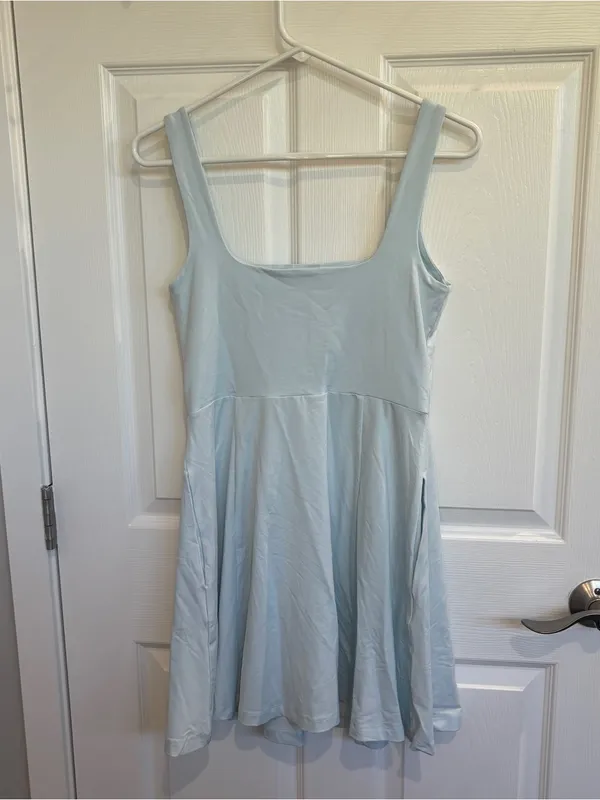 Beyond Yoga Light Blue Square-Neck A-Line Dress - Image 5