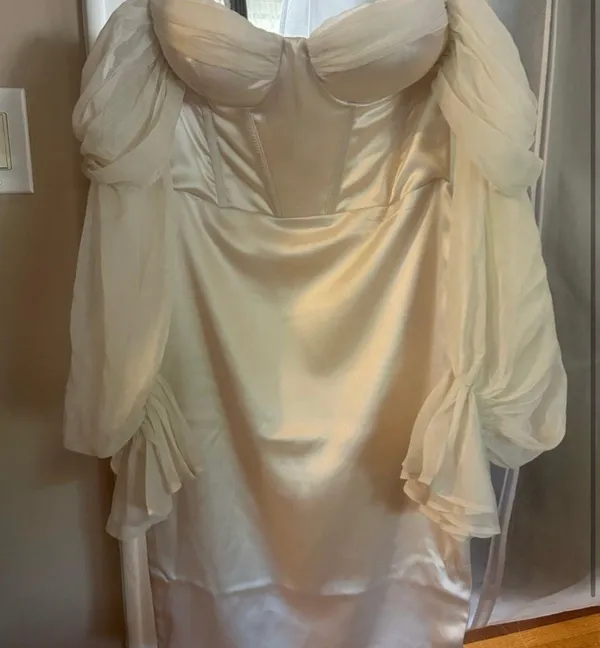 White Satin Dress - Image 2