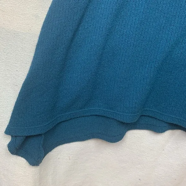 FP Beach women's size small blue knit Montauk midi sweater dress v neck puff sle - Image 11