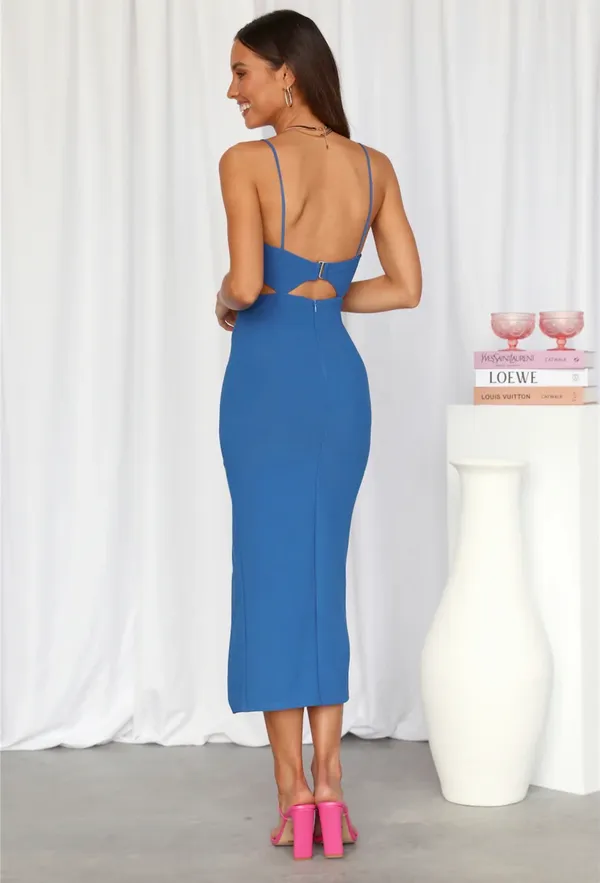 Hello Molly Dress Midi Blue - Image 2