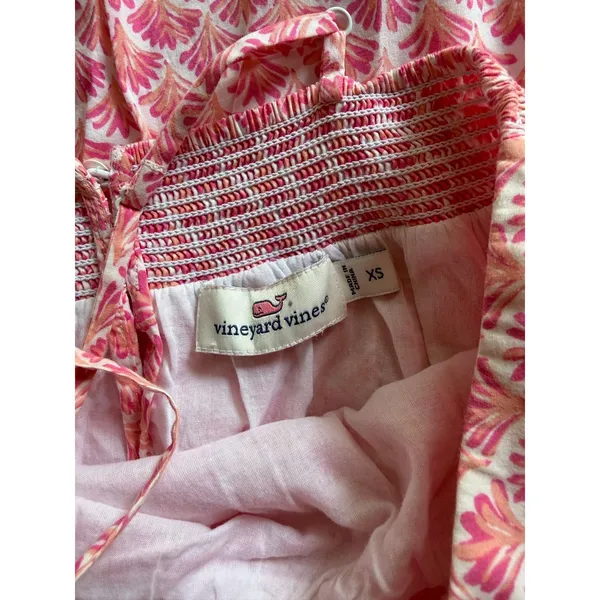 Vineyard Vines Pink Cotton Tassel Sundress XS Beach Coastal Summer - Image 7