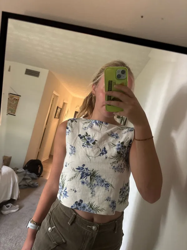 Floral Linen Blouse Madewell White - Image 3