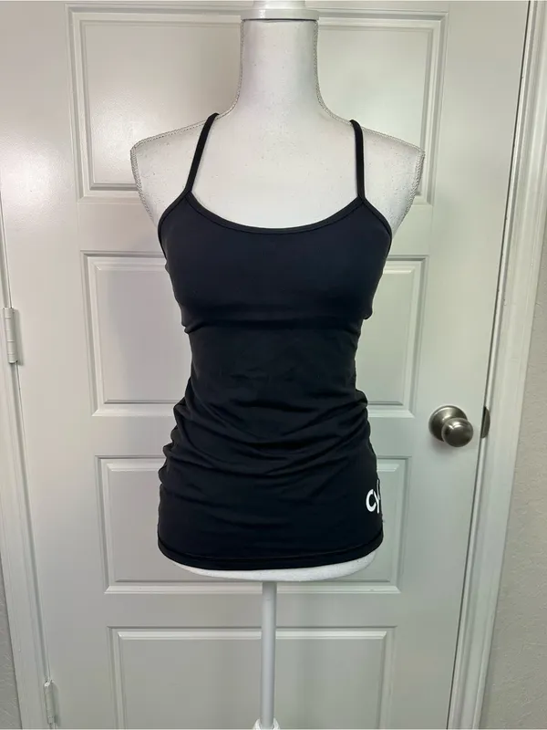 Lululemon Flow Y Performance Yoga Tank Top Light Support Black Logo Size 6 - Image 2
