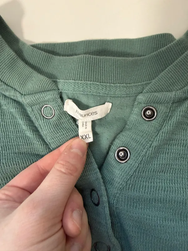 Maurices Relaxed Fit Henley Sweatshirt Solid Teal Green Pullover - Image 8
