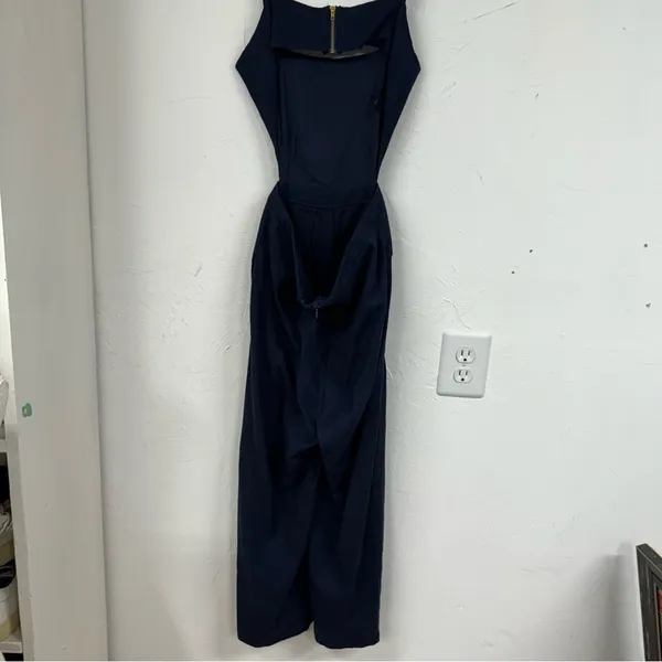 Showpo Navy Blue Wide Leg Cropped Sleeveless Open Back Cropped Jumpsuit 4 - Image 10