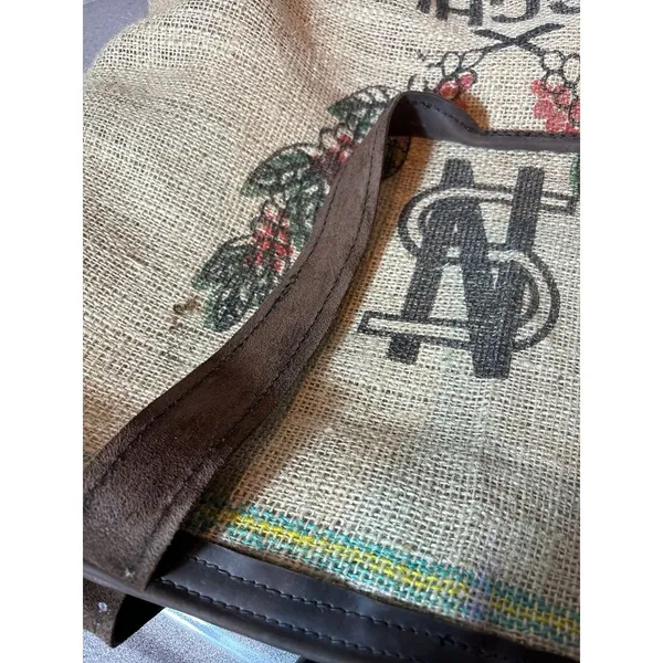 Vintage Woven Burlap Tote Bag‎ - Rare - Image 4