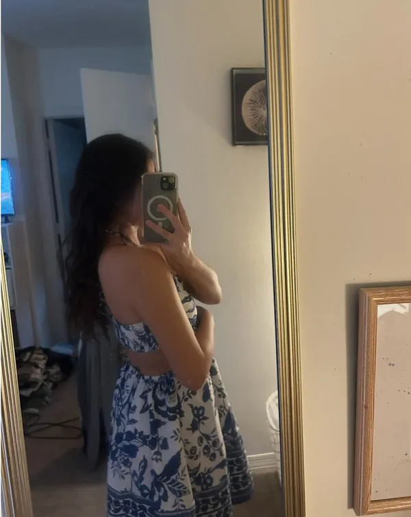 Summer blue and white dress - Image 3