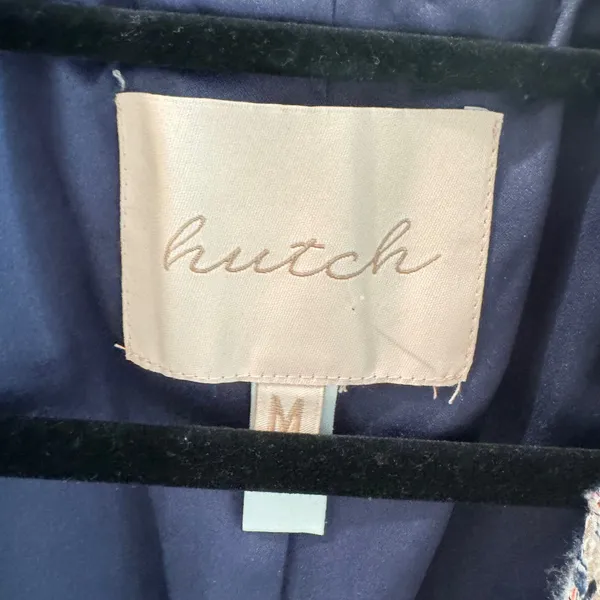 Anthropologie Hutch Blue Tweed Blazer Metallic Boucle‎ Jacket Medium - Image 2
