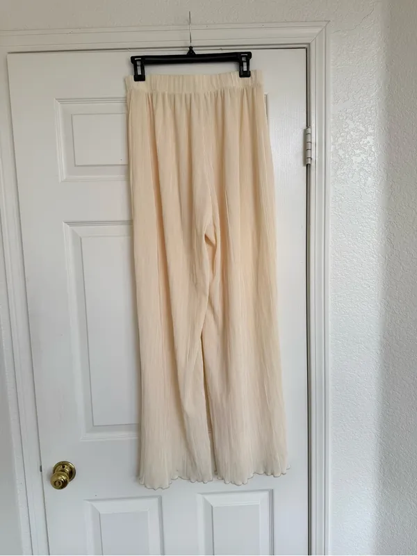 Open‎ Edit Nordstrom Wide Leg Butter Yellow Palazzo Pants Elegant High-Waist S - Image 6