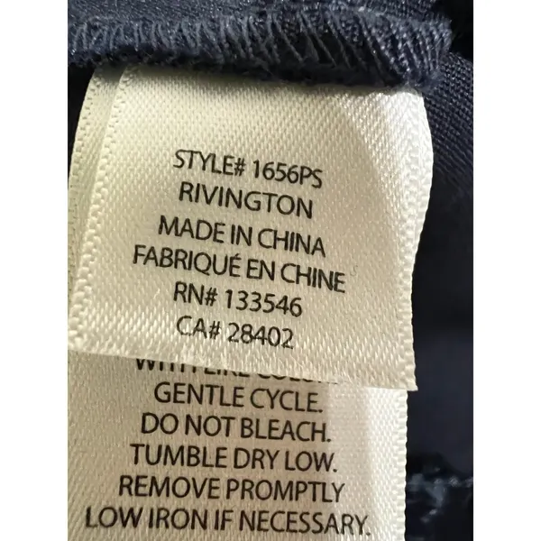 ecru Rivington Navy Tux Stripe Velvet Trim Slim Ankle Pants Size‎ 4 Stretch - Image 4