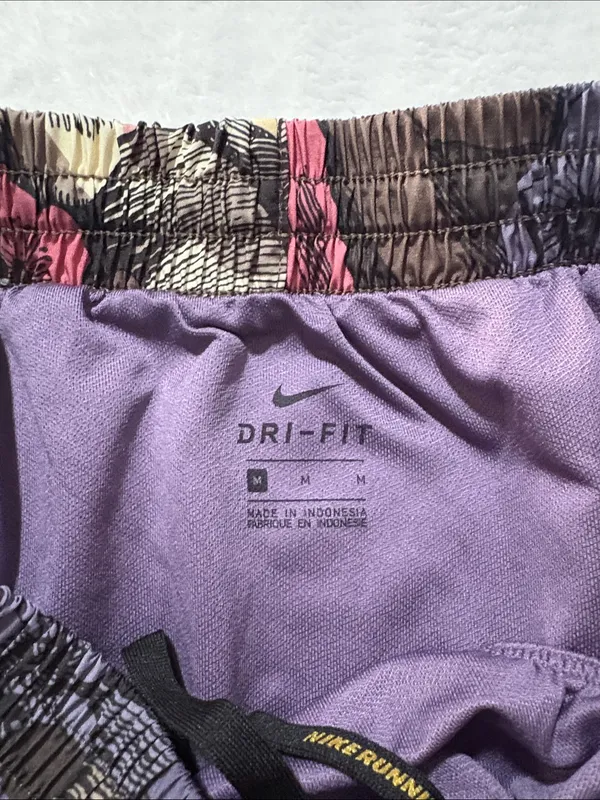 Nike running medium mushroom Women's Floral Print Running Shorts - Purple Multi - Image 2