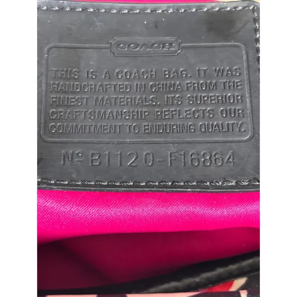 Coach Poppy Floral Graffiti Crossbody Bag Pink Black Satin Y2K Streetwear Purse - Image 8