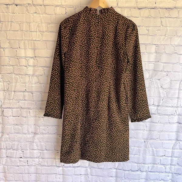 J. Crew Black and Tan Spot Patterned Dress‎ Woman’s Size 0 - Image 3