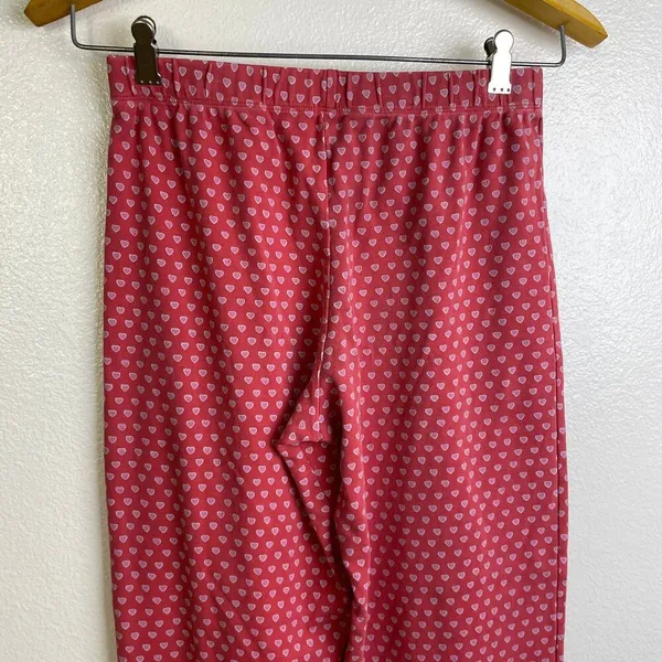Roller Rabbit Womens Pajama Pants XS Red Hearts Pink Pull On Elastic Lounge Soft - Image 6