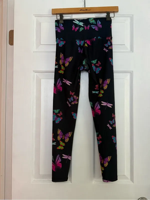 Terez Neon Butterflies Duo Knit 7/8 Leggings in Dragonfly and Butterflies - Image 3
