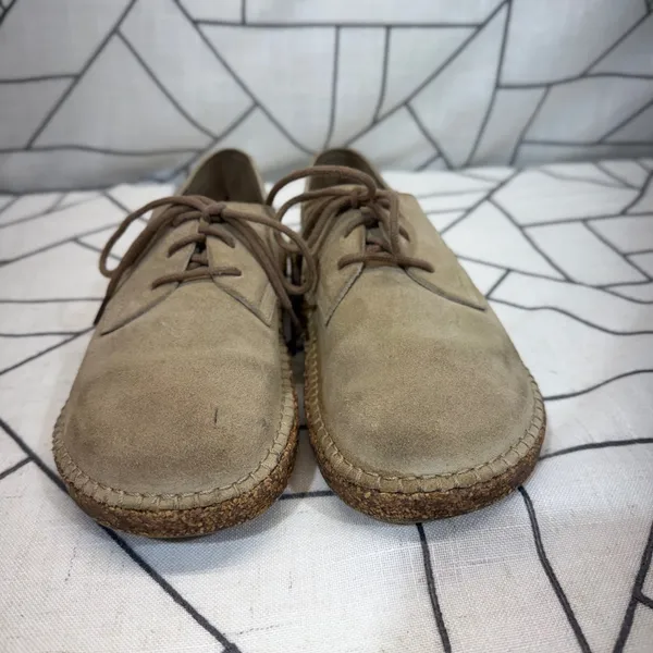 Birkenstock Gary Lace Up Shoes‎ 36 Tan Suede Cork Footbed Comfort Flats - Image 6