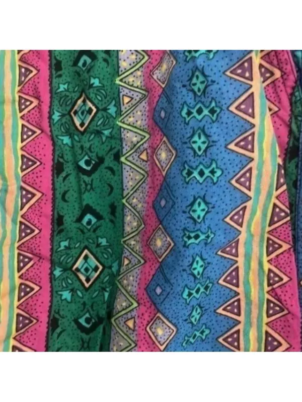 Rodeo Western Wear Bright Colored Southwestern Long Sleeve Button Down Shirt - Image 4
