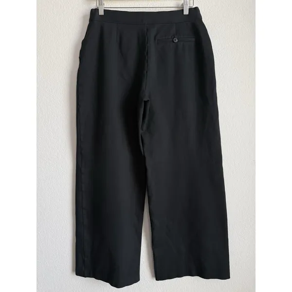 SPANX The Perfect Pant Wide Leg Black Ponte Knit Pull On Pants Size L Minimalist - Image 8