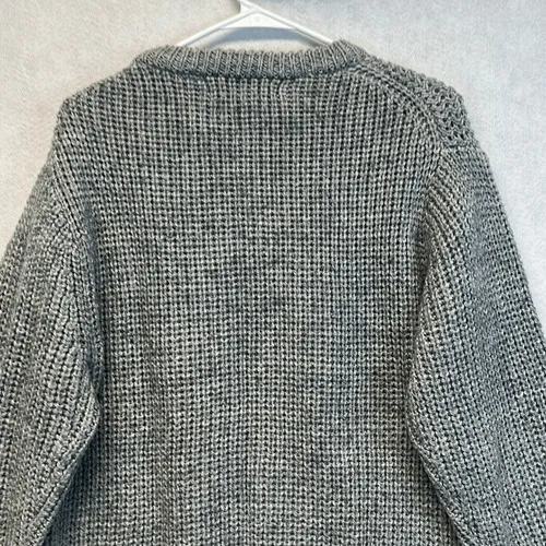 LOFT & BROWNSTONE Sweater Women's L Chunky Gray Crew Neck Pullover Knit‎ Wool - Image 10