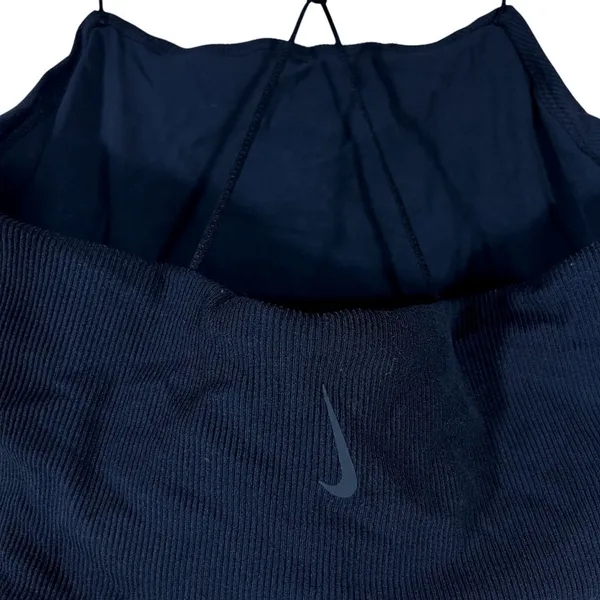 Nike Dri-FIT Ribbed Solid Crop Top Black Sporty Crisscross Back Strappy Size S - Image 5