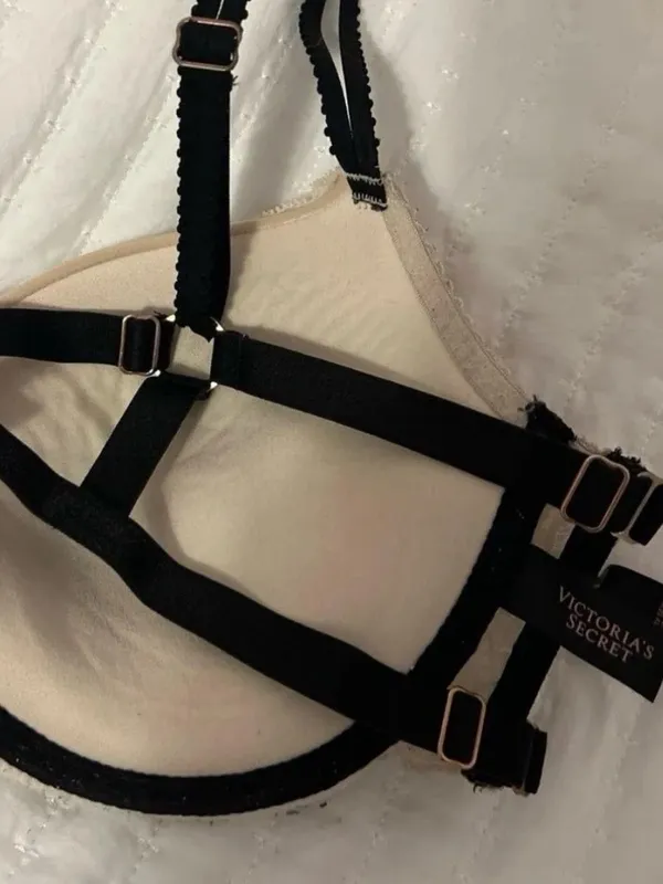 New Very Sexy Victoria's Secret Beige Lace Push-Up Bra with Black Straps 34D - Image 7