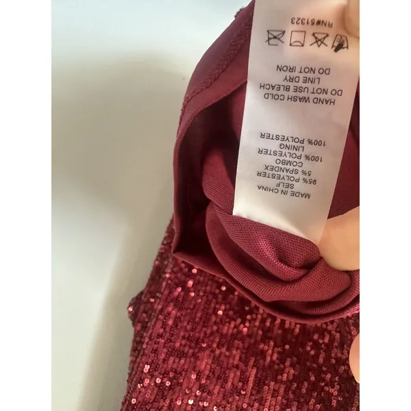 NWT Vince Camuto Small Womens Sequin Tank Top Red Lined V-Neck Party - Image 14